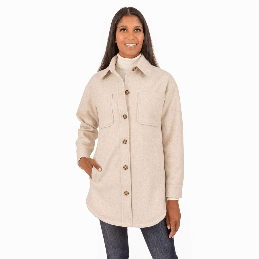 * Coats | Coats Womens Kensie Solid Button Up Shacket