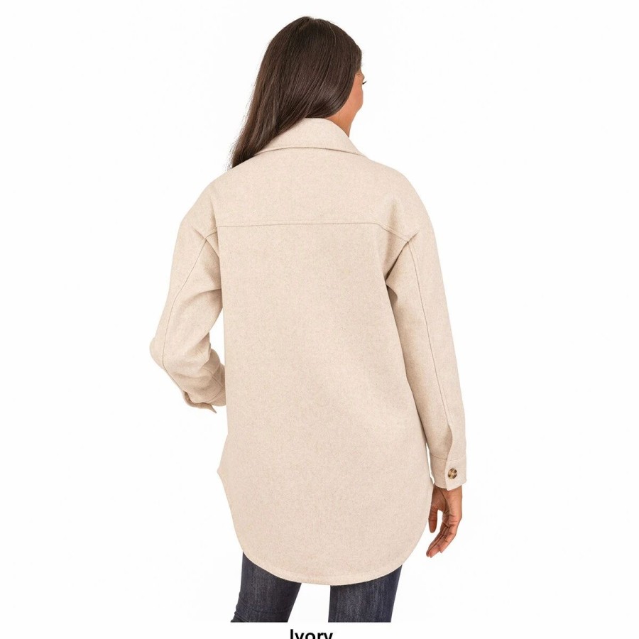 * Coats | Coats Womens Kensie Solid Button Up Shacket