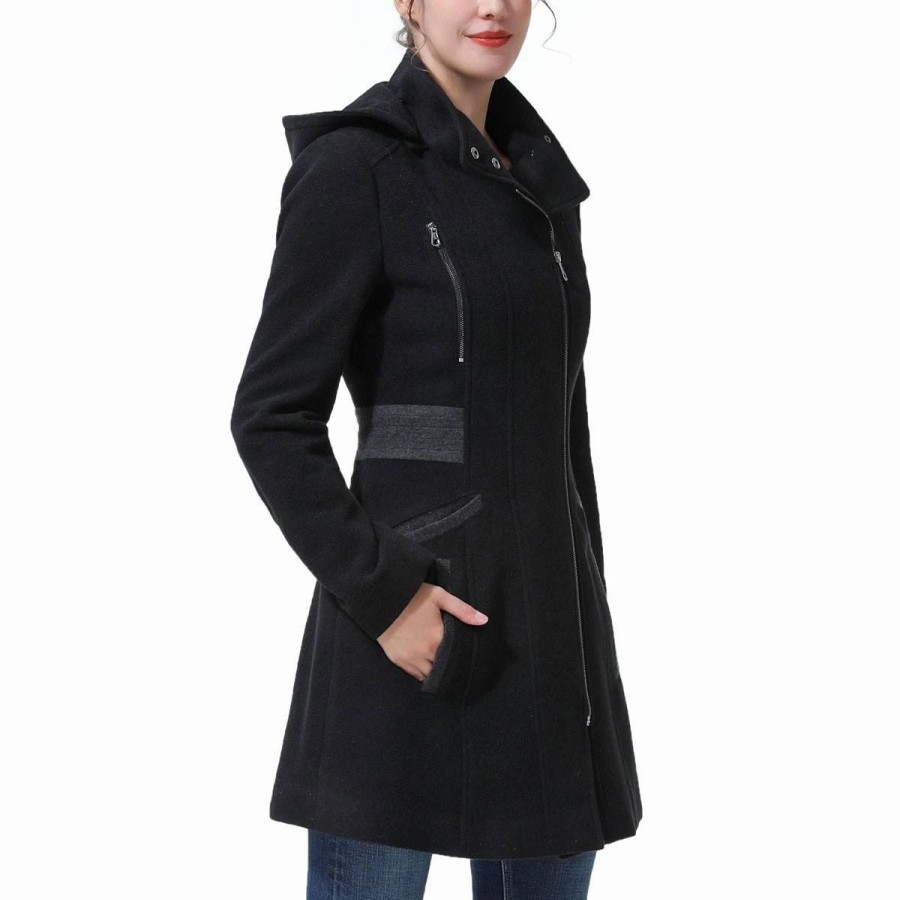 * Coats | Coats Womens Bgsd Hooded Color Block Wool Coat