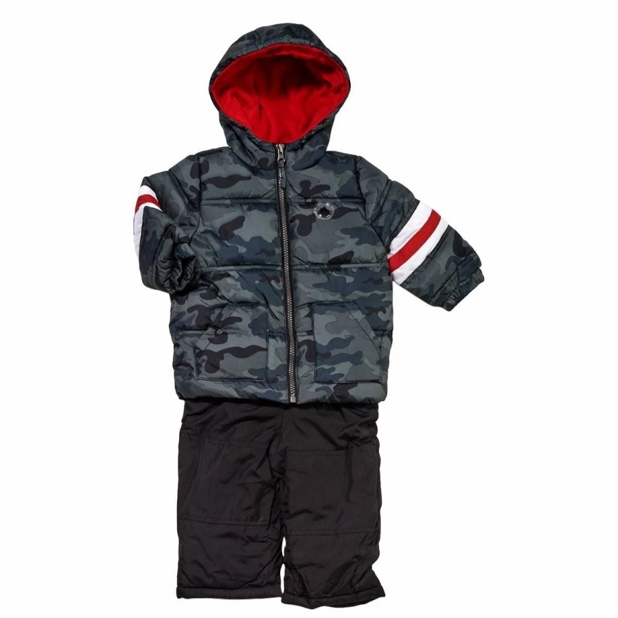 * Coats | Coats Baby Boy (12-24M) Ixtreme Camo Stripe Sleeve Snowsuit