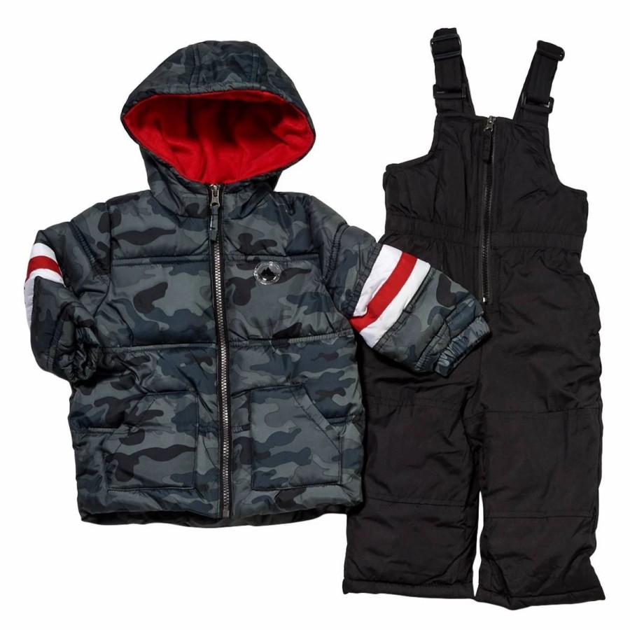 * Coats | Coats Baby Boy (12-24M) Ixtreme Camo Stripe Sleeve Snowsuit