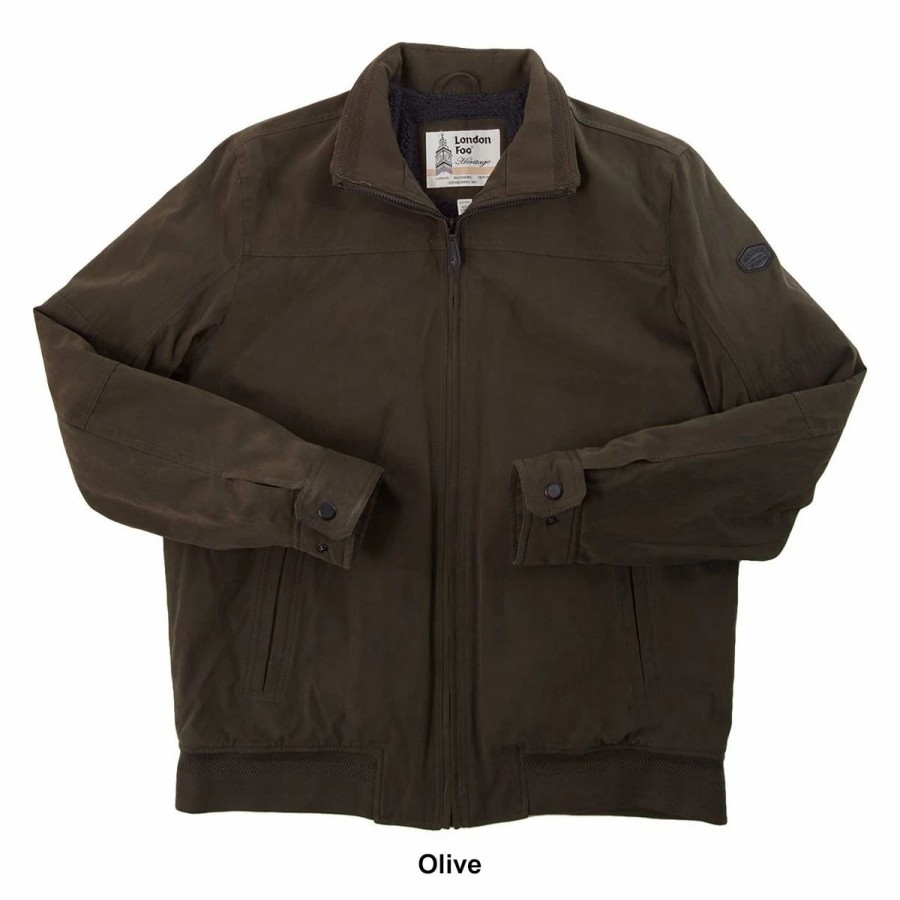 * Coats | Coats Mens London Fog Microfiber Bomber Jacket With Sherpa Lining