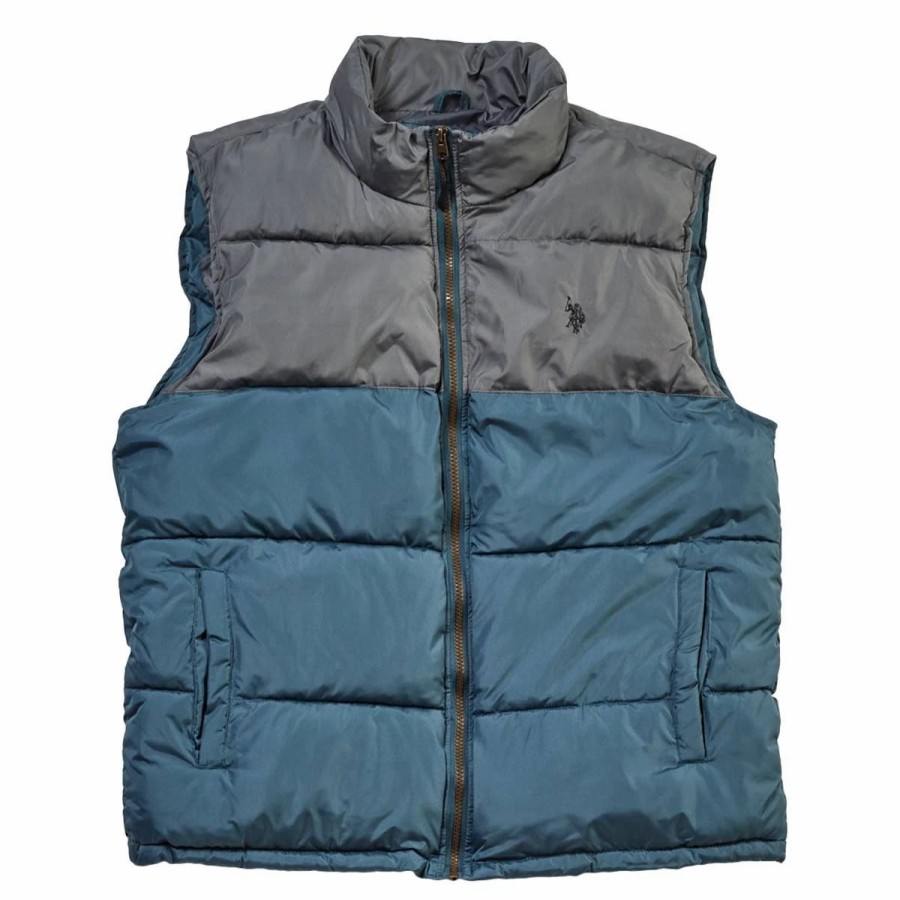 * Coats | Coats Mens U.S. Polo Assn. Color Block Puffer Vest Dark Grey