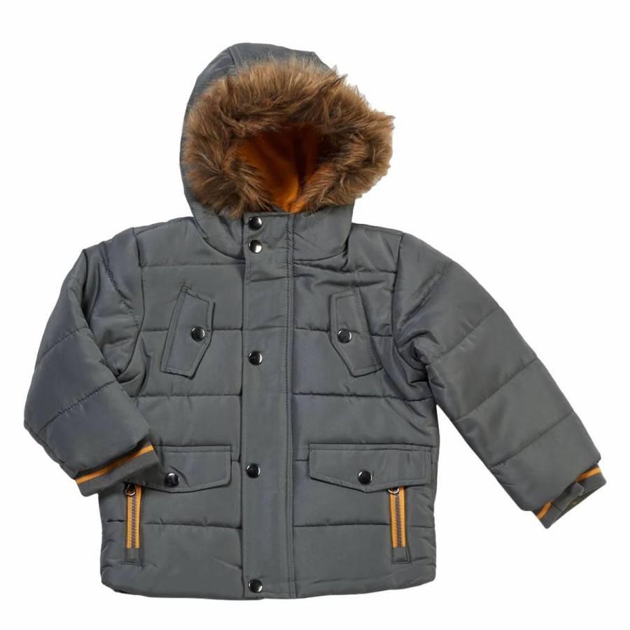 * Coats | Coats Toddler Boy Rothschild Contrast Fur Trim Parka Jacket