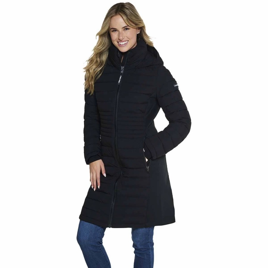 * Coats | Coats Womens Calvin Klein Long Lightweight Stretch Sides Puffer Coat