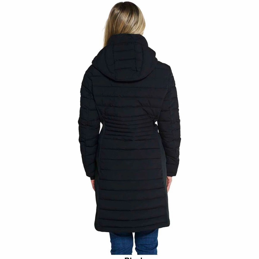 * Coats | Coats Womens Calvin Klein Long Lightweight Stretch Sides Puffer Coat