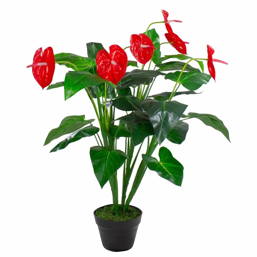 * Artificial Plants | Artificial Plants Northlight Seasonal 41 Artificial Anthurium Potted Plant