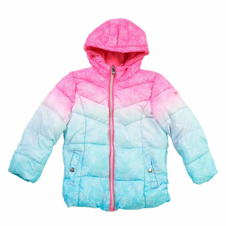 * Coats | Coats Girls (4-6X) Limited Too Butterfly Ombre Print Puffer Coat