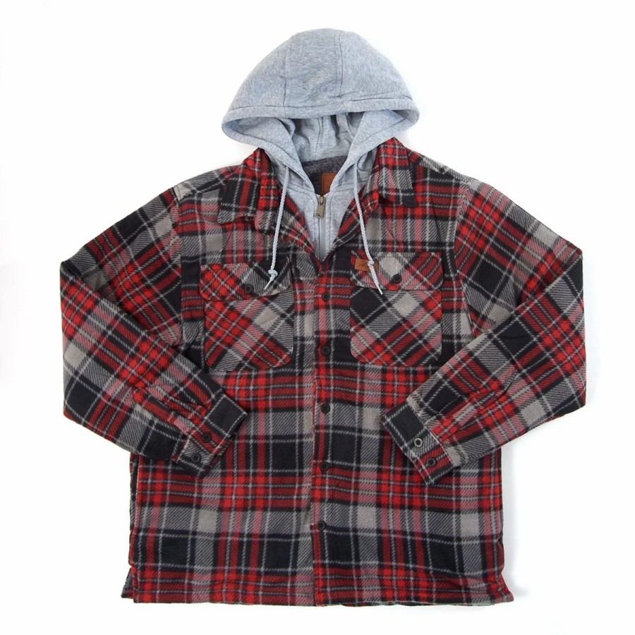 * Coats | Coats Mens Big & Tall Mountain Ridge Fleece Shirt Jacket Red/Black