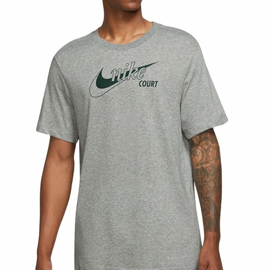 * Men'S | Nike Court Swoosh Men'S Tennis Tee Grey