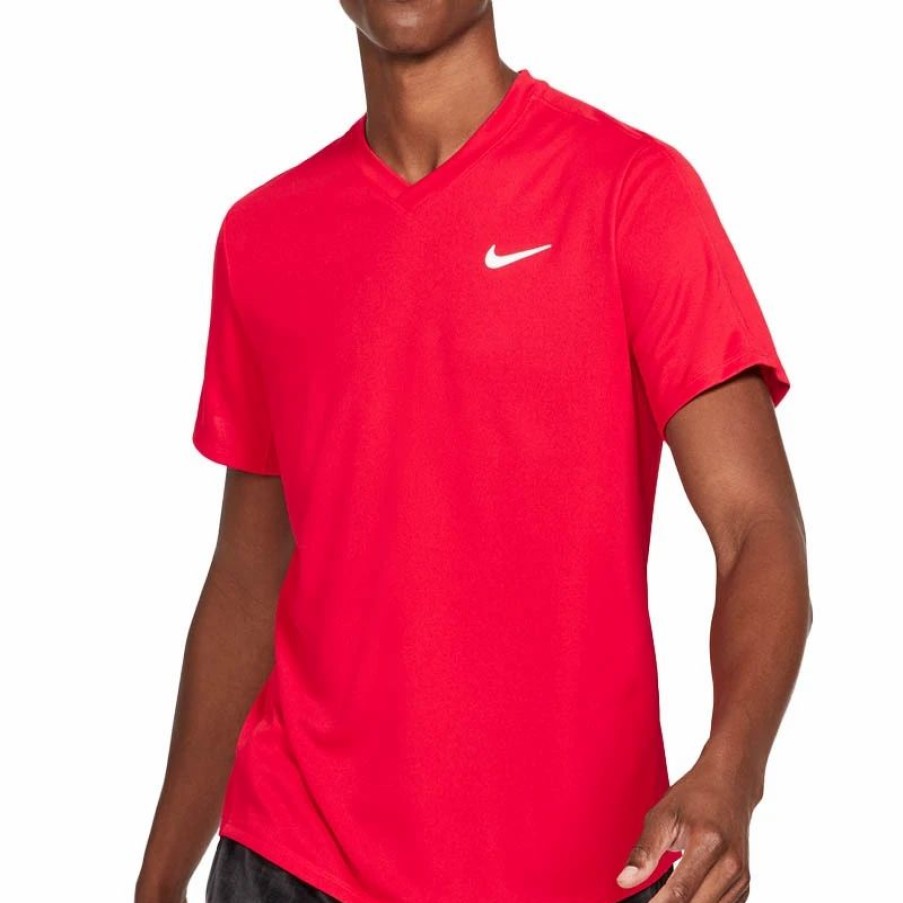 * Men'S | Nike Court Dry Victory Men'S Tennis Crew Red