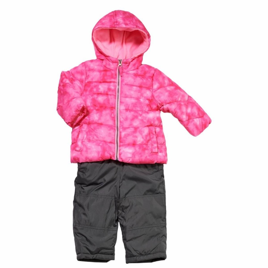 * Coats | Coats Baby Girl (12-24M) Pink Platinum 2Pc. Tie Dye Snowsuit