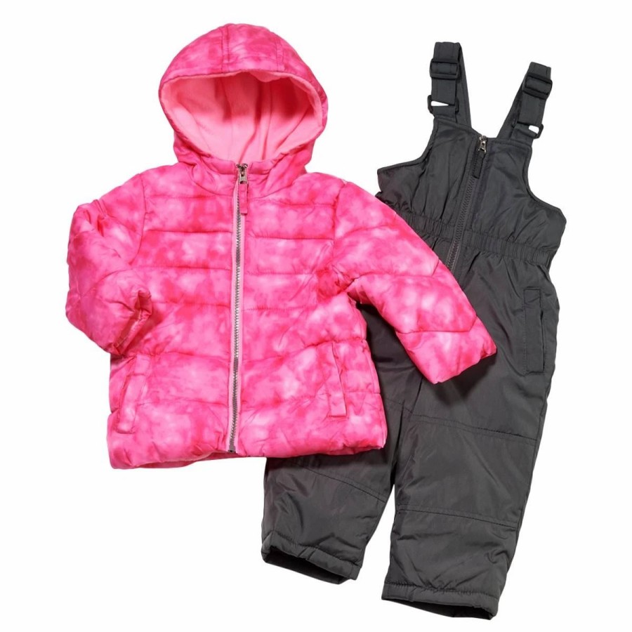 * Coats | Coats Baby Girl (12-24M) Pink Platinum 2Pc. Tie Dye Snowsuit