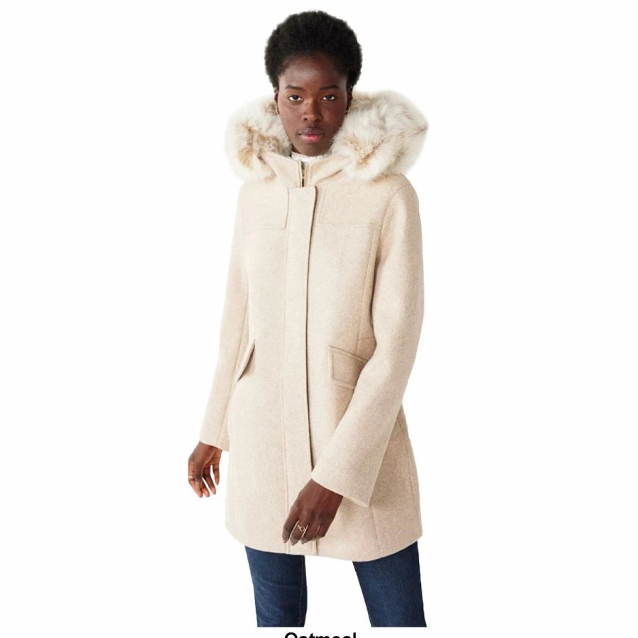 * Coats | Coats Womens Nine West Wool Coat With Sherpa Trim