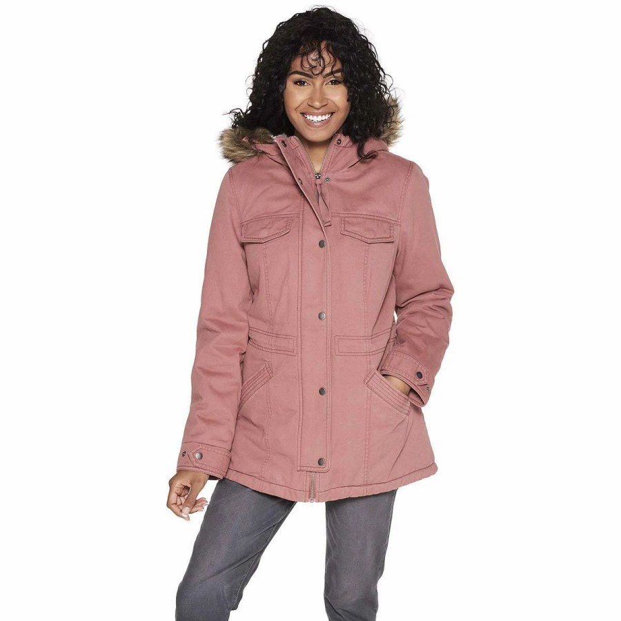 * Coats | Coats Womens Sebby Twill Anorak Coat With Wubby Lining & Hood