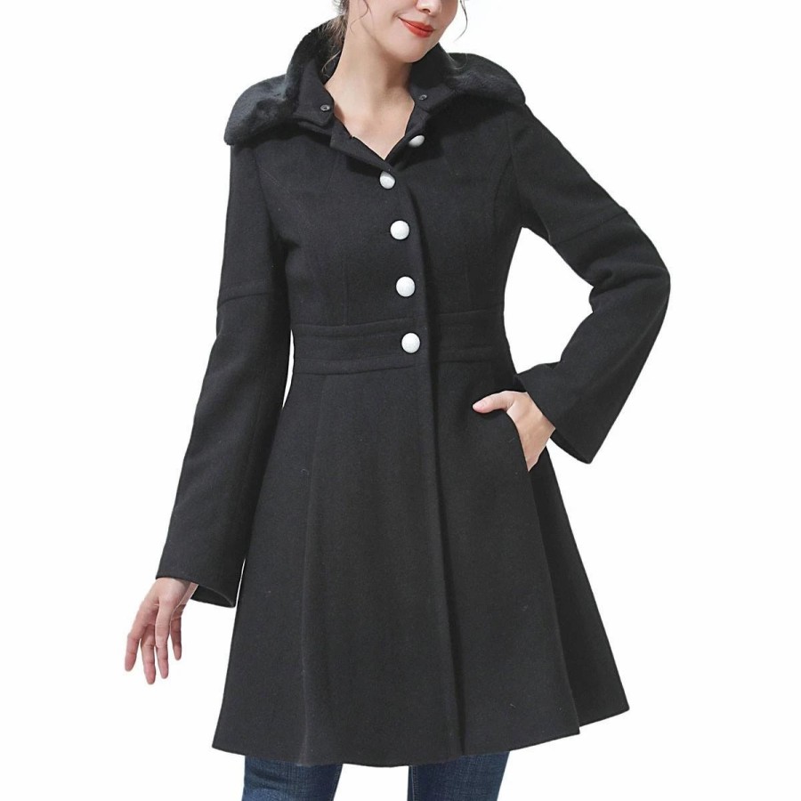 * Coats | Coats Womens Bgsd Fit & Flare Hooded Wool Coat