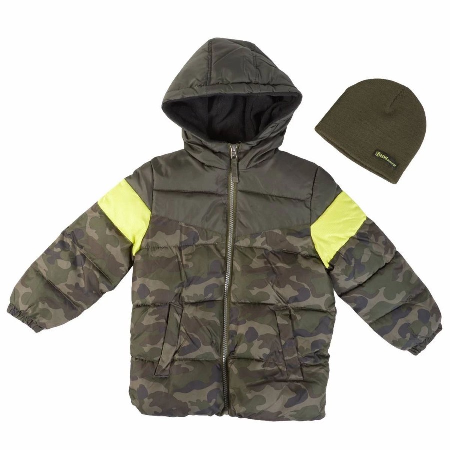 * Coats | Coats Toddler Boy Ixtreme Color Block Puffer Jacket With Texture Trim