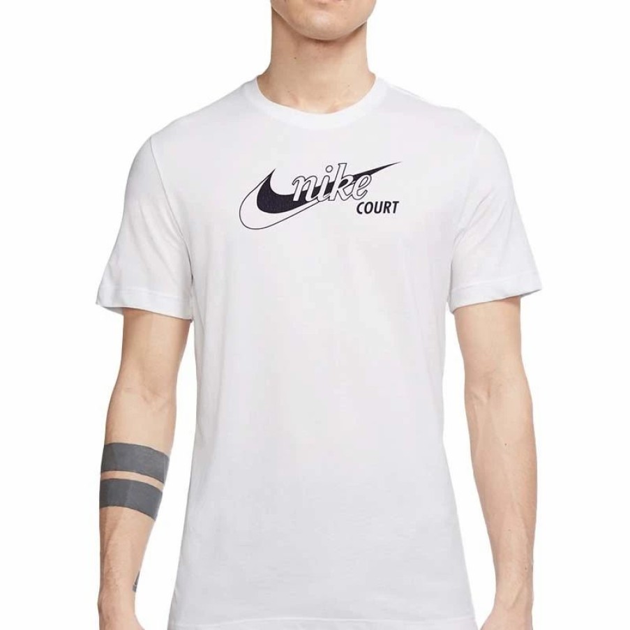 * Men'S | Nike Court Swoosh Men'S Tennis Tee White