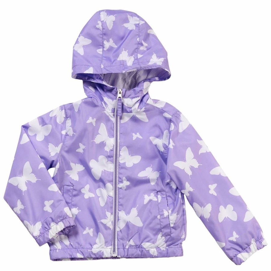 * Coats | Coats Girls (4-6X) Pink Platinum Butterfly Print Windbreaker