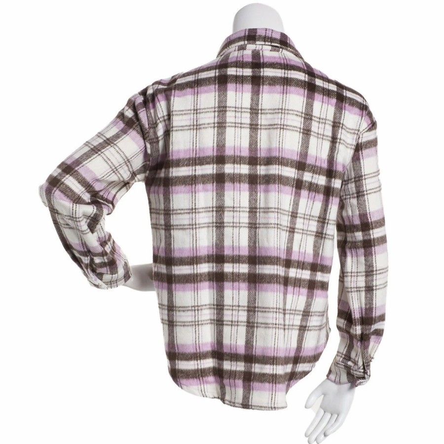 * Coats | Coats Juniors Love Tree Faux Wool Brushed Plaid Shacket Lavender