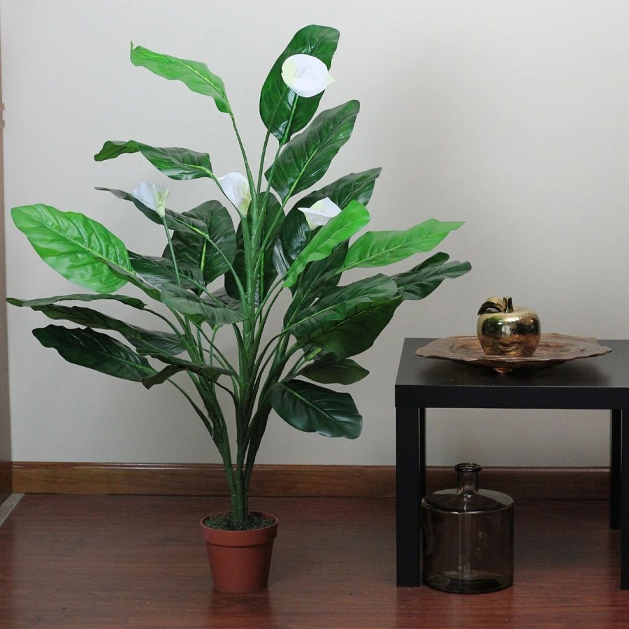 * Artificial Plants | Artificial Plants Northlight Seasonal 47.5 Artificial Peace Lily Potted Plant