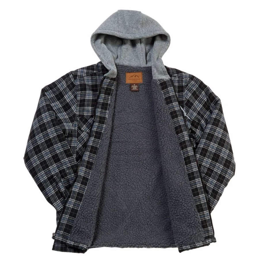 * Coats | Coats Mens Mountain Ridge Flannel Hooded Jacket Blue/Black