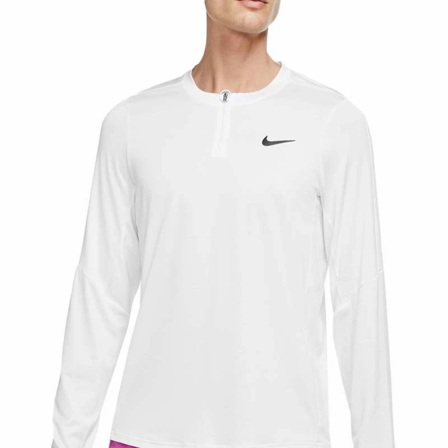 * Men'S | Nike Court Advantage Half Zip Men'S Tennis Top White