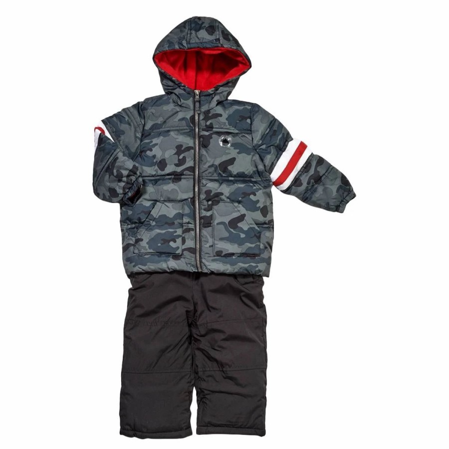 * Coats | Coats Toddler Boy Ixtreme Color Block Stripe Sleeve Snowsuit