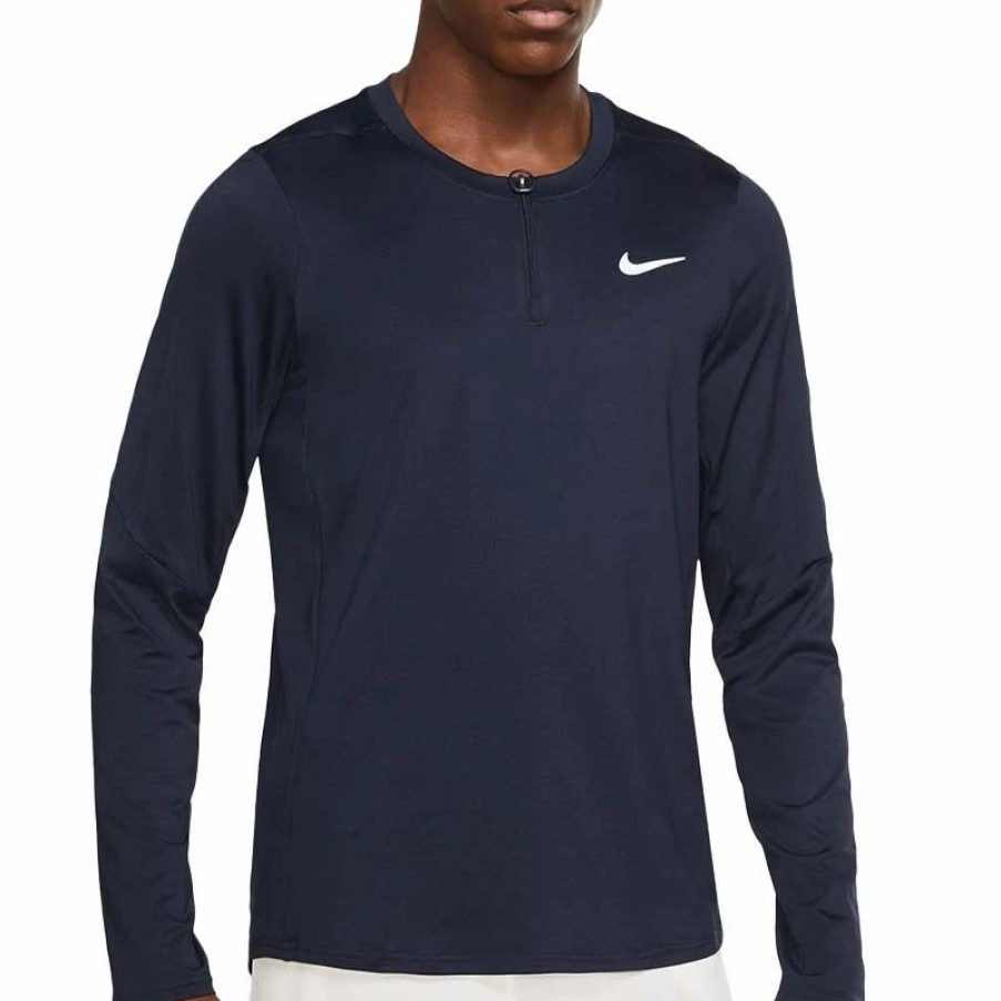 * Men'S | Nike Court Advantage Half Zip Men'S Tennis Top Navy