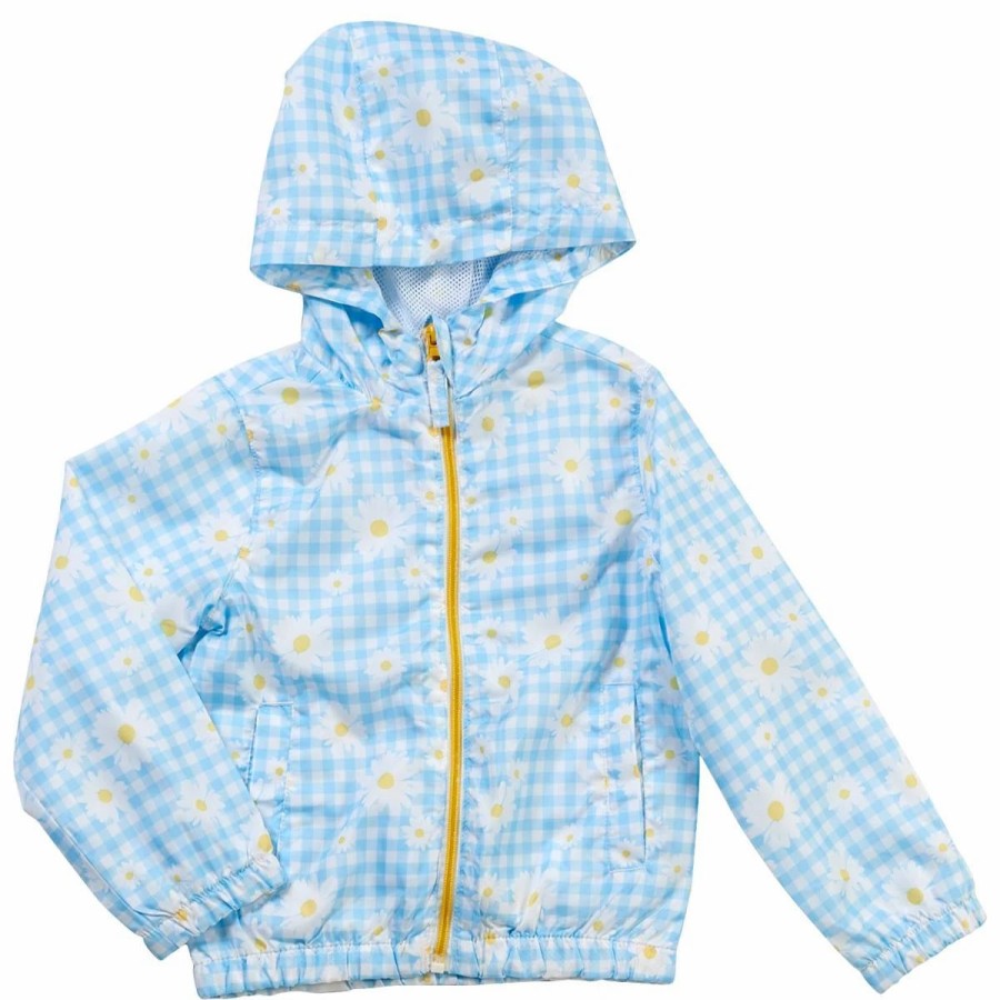 * Coats | Coats Girls (4-6X) Pink Platinum Daisy Check Windbreaker