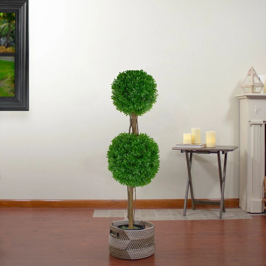 * Artificial Plants | Artificial Plants Northlight Seasonal 36In. Artificial Double Sphere Boxwood Plant