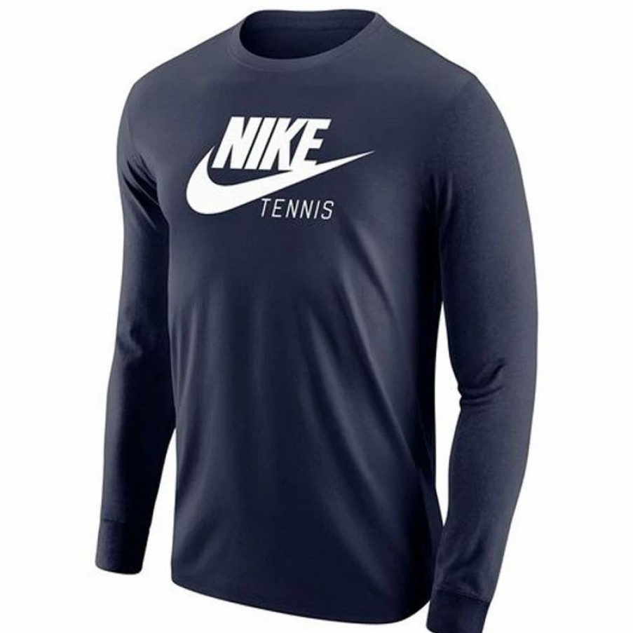 * Men'S | Nike Tennis Graphic Long Sleeve Men'S Tennis Tee Navy