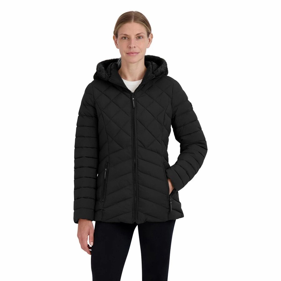 * Coats | Coats Womens Laundry By Shelli Segal Full Fur Hood Short Puffer Jacket