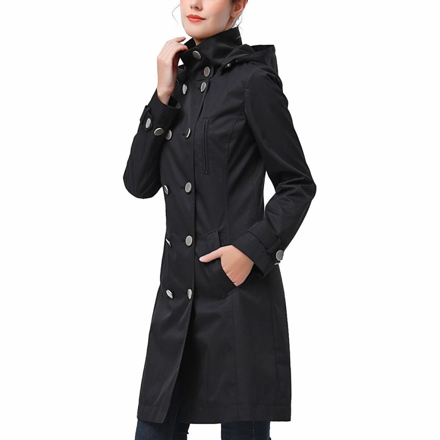 * Coats | Coats Womens Bgsd Waterproof Hooded Button Closure Trench Coat