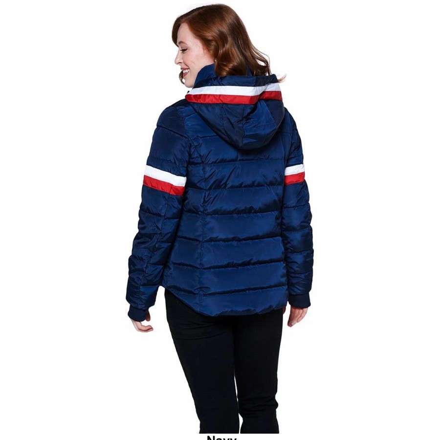 * Coats | Coats Womens Tommy Hilfiger Short Puffer Jacket With Stripe