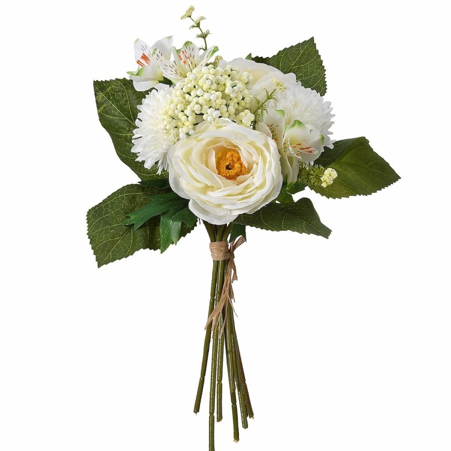 * Artificial Plants | Artificial Plants National Tree 13In. White Peony Roses Bundle