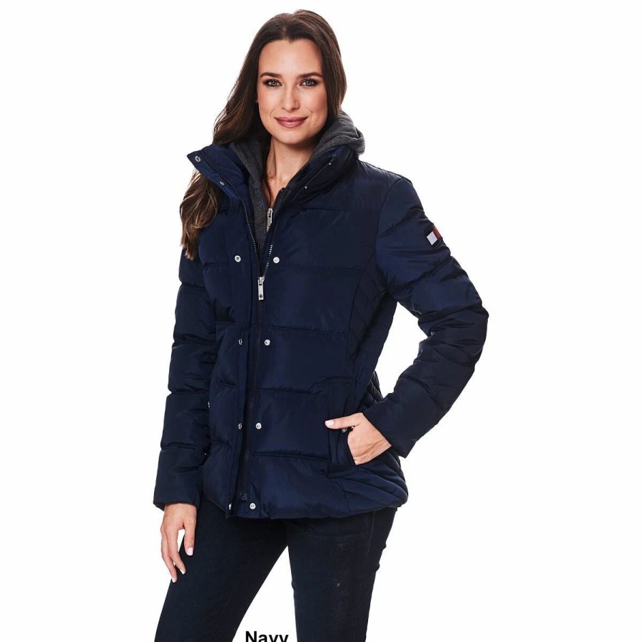 * Coats | Coats Womens Tommy Hilfiger Puffer Jacket W/ Fleece Hood