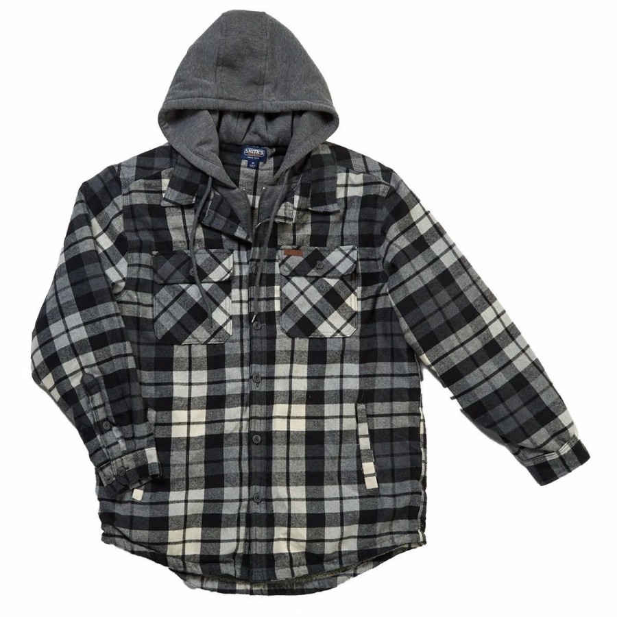 * Coats | Coats Mens Smith'S Sherpa Lined Flannel Shirt Jacket Charcoal Grey