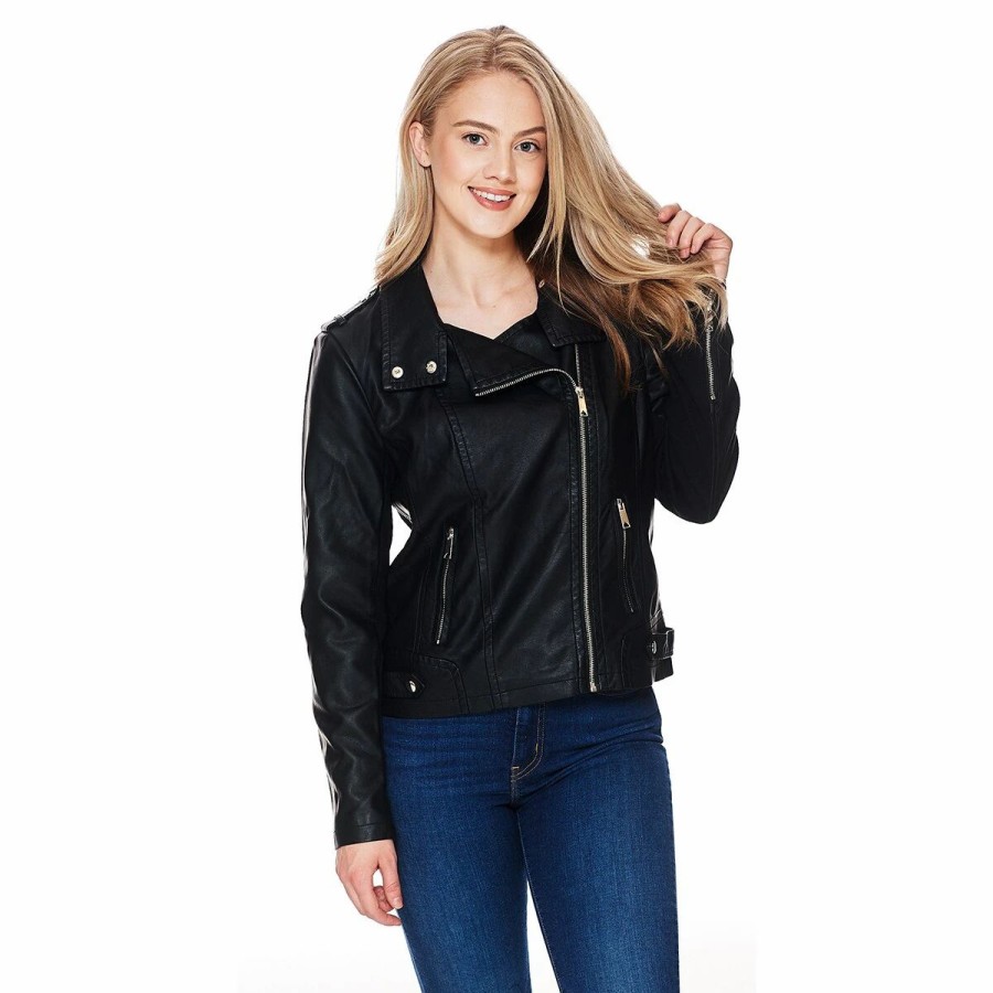 * Coats | Coats Womens Sebby Faux Leather Motorcycle Jacket