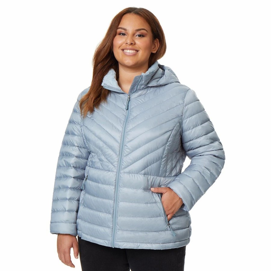 * Coats | Coats Plus Size 32 Degrees Packable Jacket With Faux Fur Collar