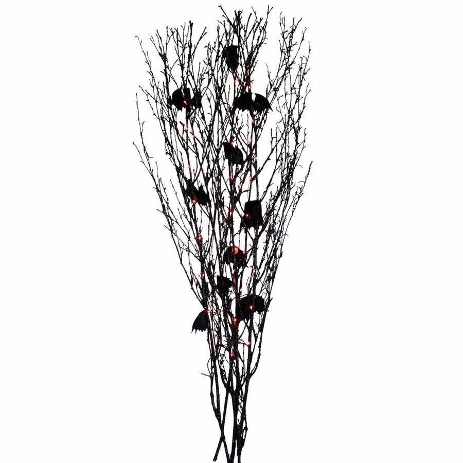 * Artificial Plants | Artificial Plants Northlight Seasonal Halloween Branches With Bats Set Of 5