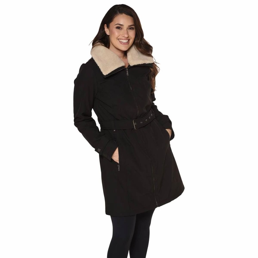 * Coats | Coats Womens Michael Kors Belted Softshell Jacket With Sherpa Lining