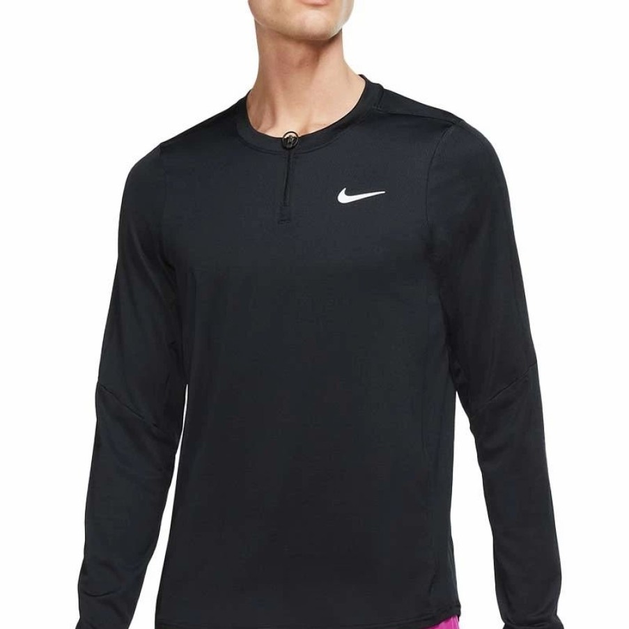 * Men'S | Nike Court Advantage Half Zip Men'S Tennis Top Black