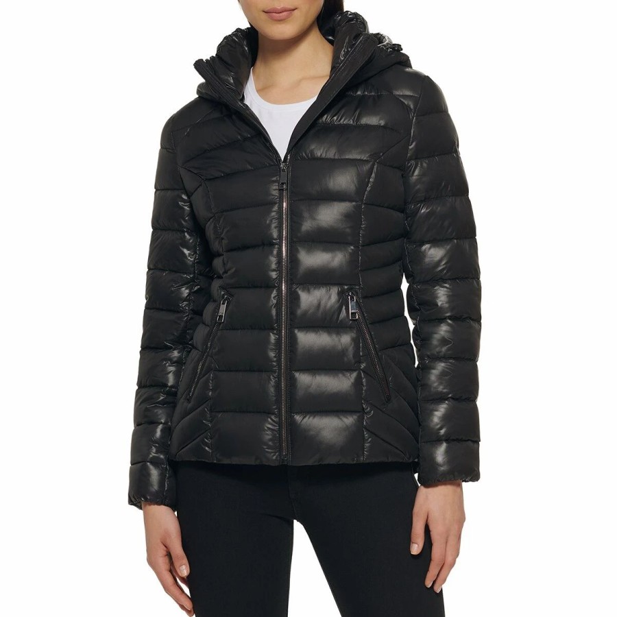 * Coats | Coats Womens Guess Short Hooded Puffer Coat