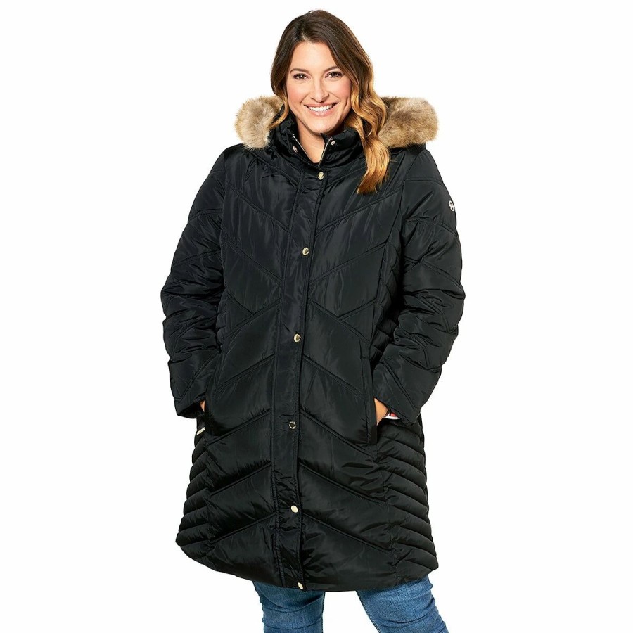 * Coats | Coats Plus Size Michael Kors Long Heavyweight Polyfill Walker With Hood