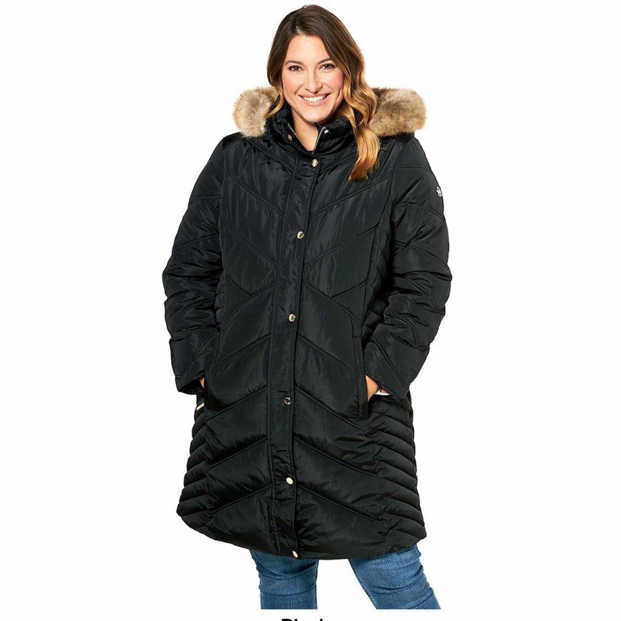 * Coats | Coats Plus Size Michael Kors Long Heavyweight Polyfill Walker With Hood