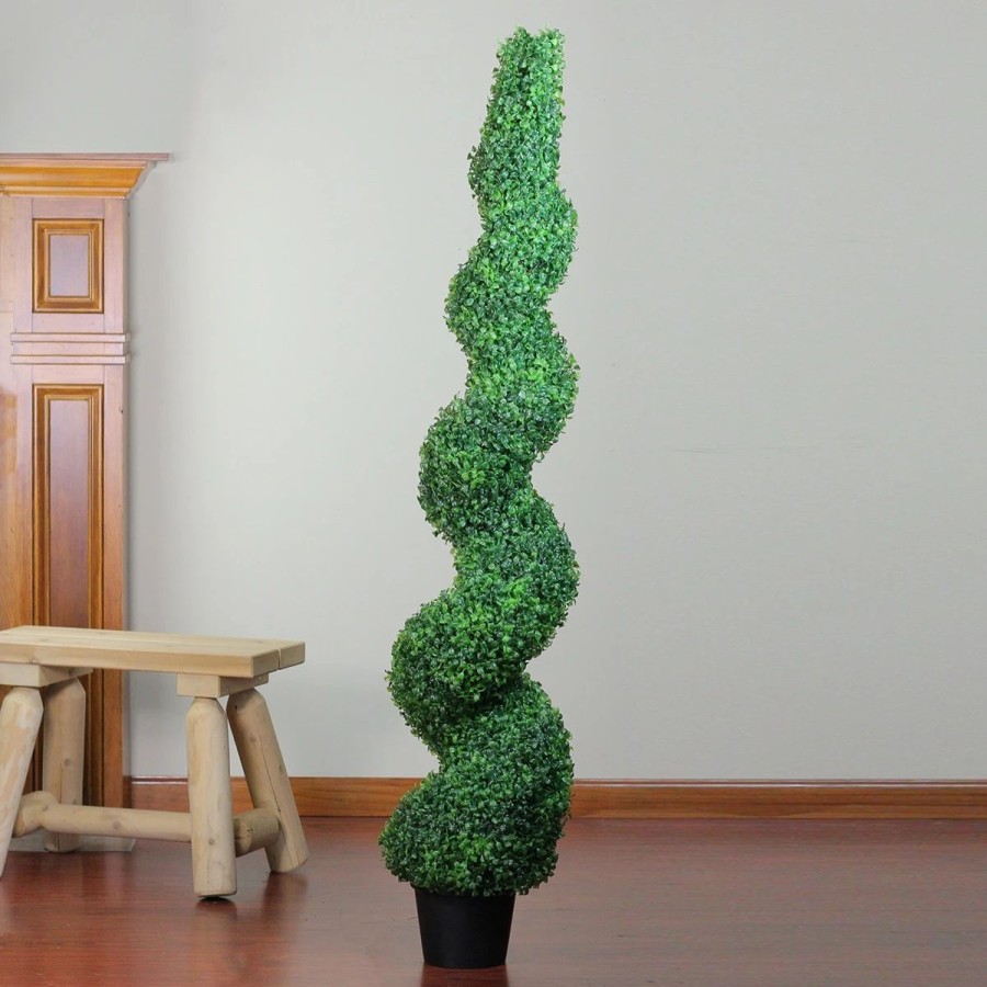 * Artificial Plants | Artificial Plants Northlight Seasonal 5Ft. Unlit Spiral Topiary Tree