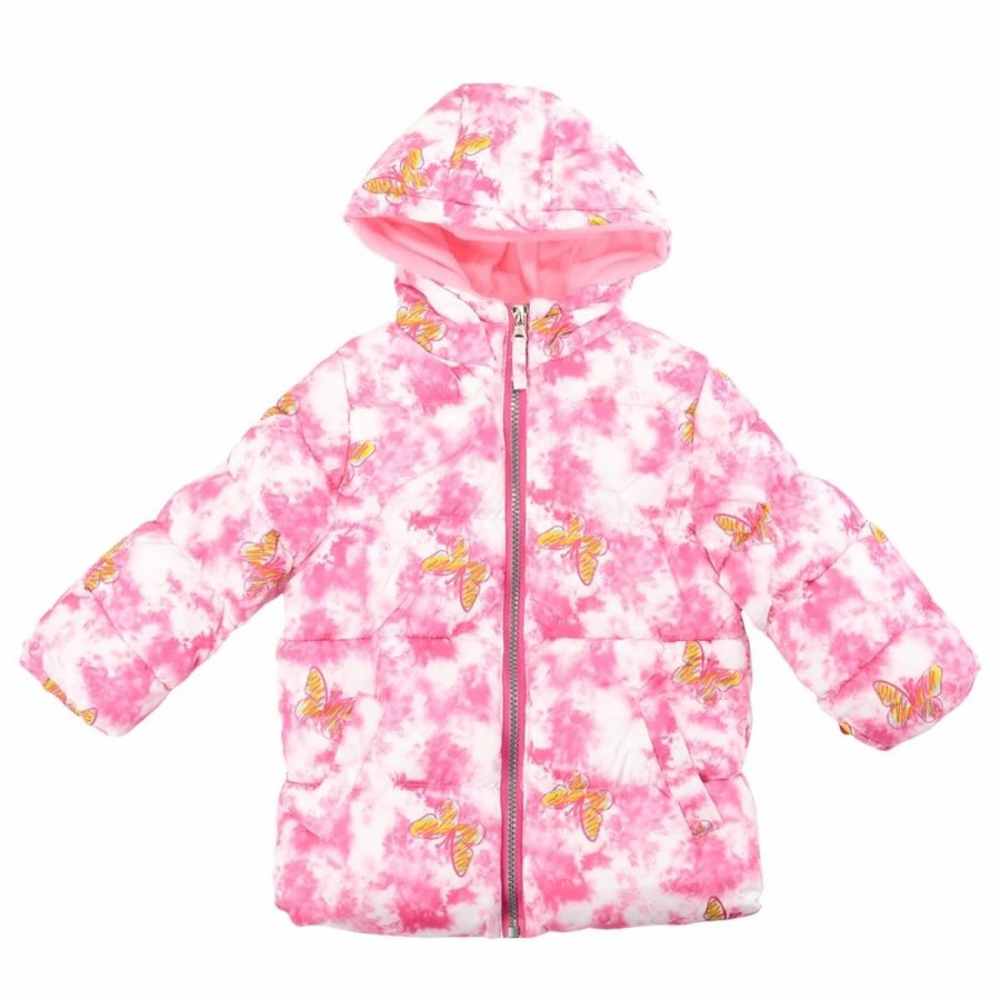 * Coats | Coats Toddler Girl Pink Platinum Butterfly Tie Dye Puffer Jacket