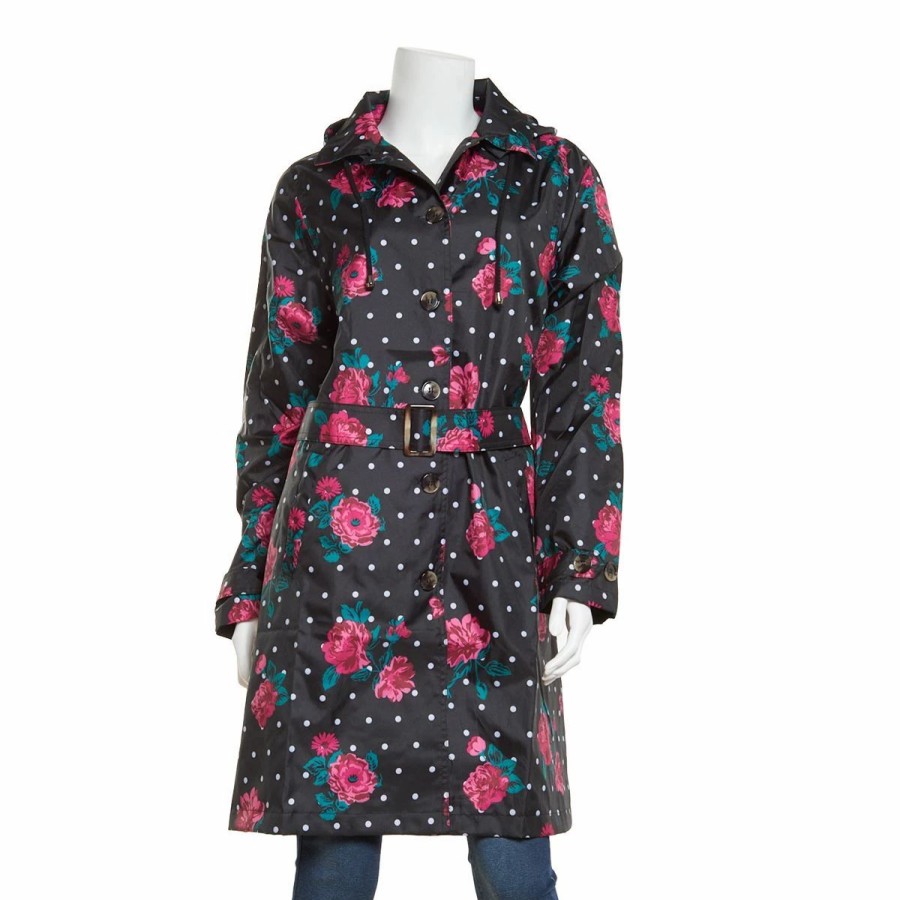 * Coats | Coats Womens Capelli New York Mid Floral Dot Rain Slicker