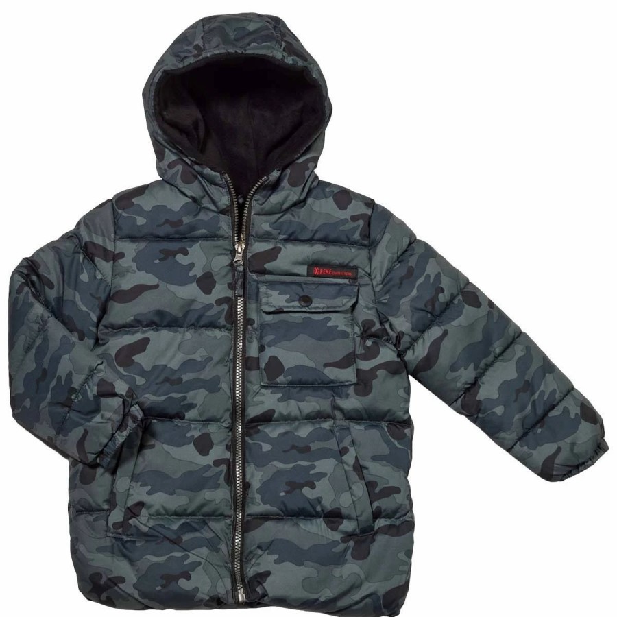 * Coats | Coats Boys (4-7) Ixtreme Camo Puffer Jacket Grey